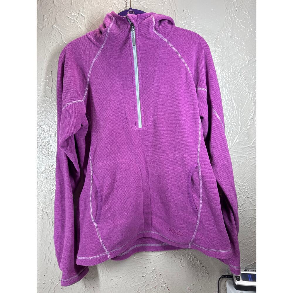 Rab Orbit Hooded Fleece Pullover 1/2 Zip Jacket Raglan Sleeve Womens Size Medium